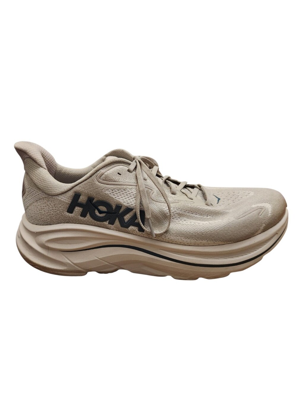 Hoka One One HOKA Clifton 10 Mens Size 13 D Putty Grout Gray Blue White Lace Up